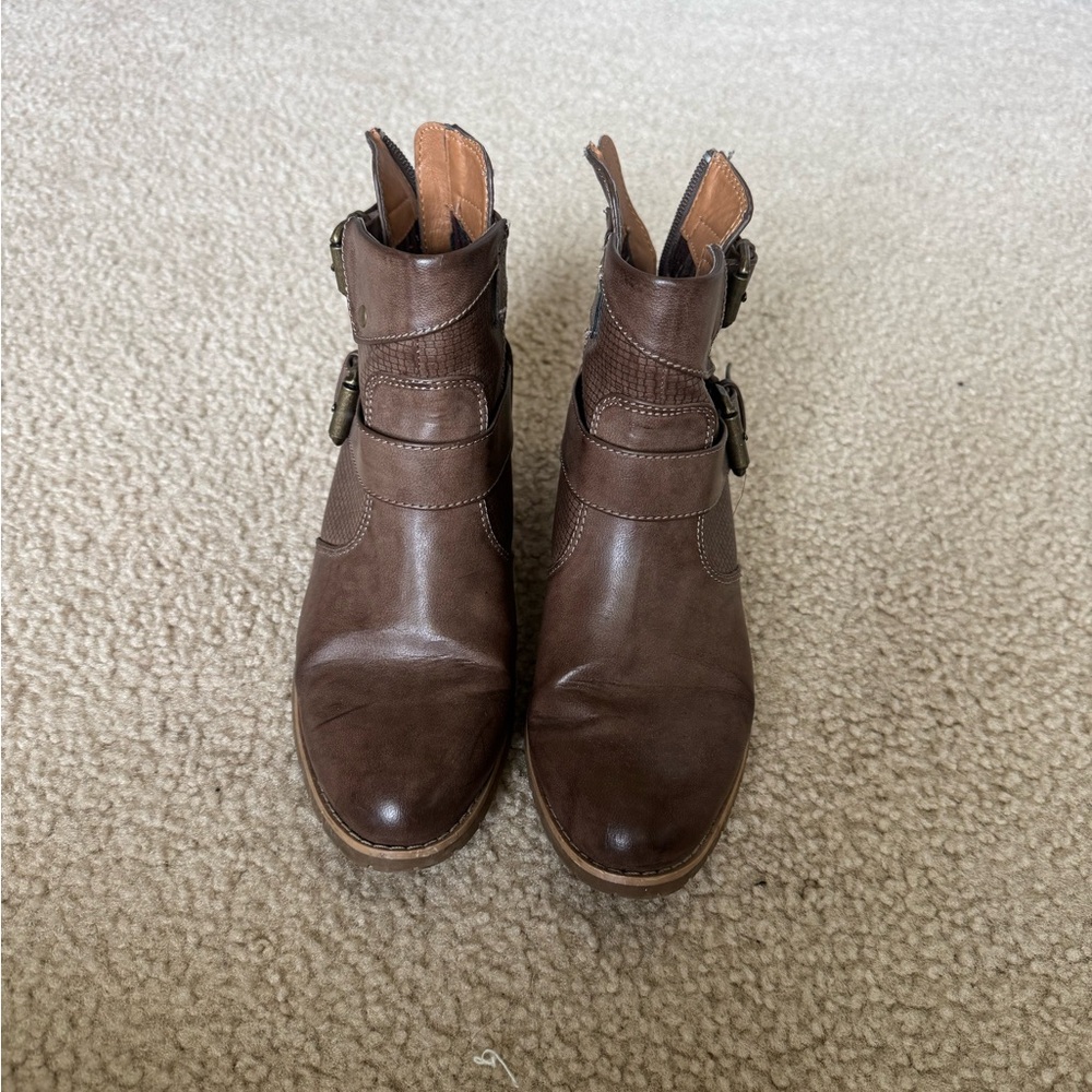 Brown Leather Ankle Boots